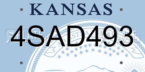 4SAD493 Kansas License Plate