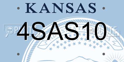 4SAS10 Kansas License Plate
