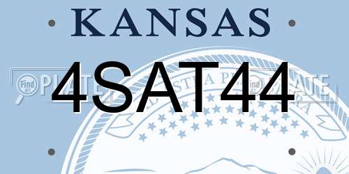 4SAT44 Kansas License Plate