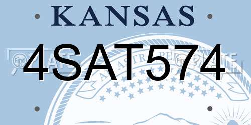 4SAT574 Kansas License Plate