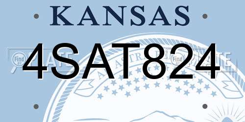 4SAT824 Kansas License Plate
