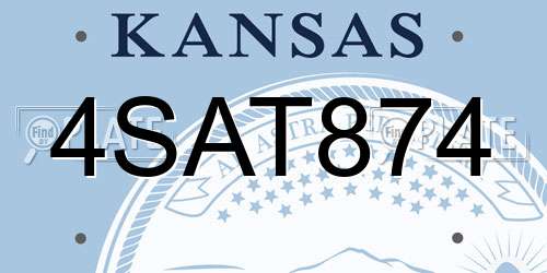 4SAT874 Kansas License Plate