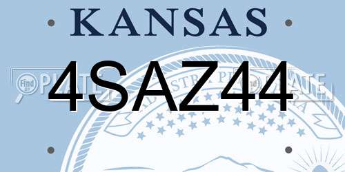 4SAZ44 Kansas License Plate