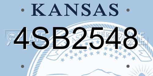 4SB2548 Kansas License Plate