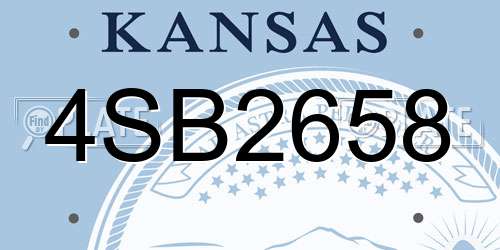 4SB2658 Kansas License Plate