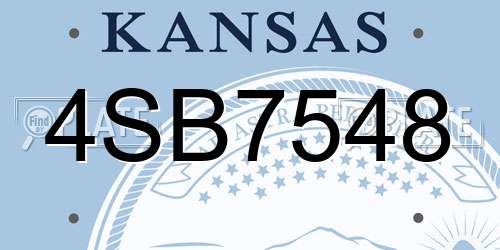 4SB7548 Kansas License Plate