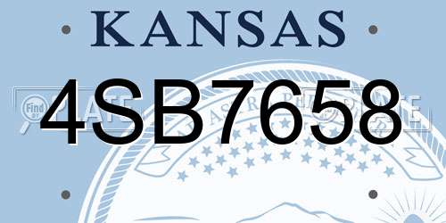 4SB7658 Kansas License Plate