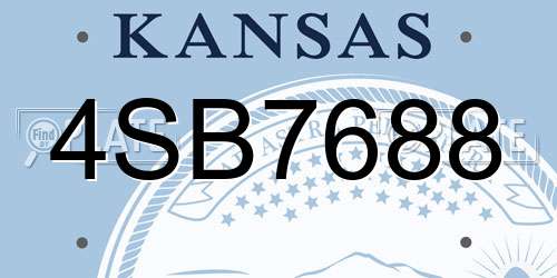 4SB7688 Kansas License Plate