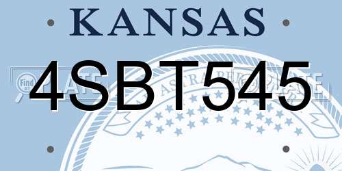 4SBT545 Kansas License Plate