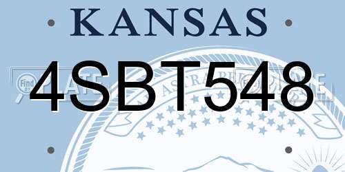 4SBT548 Kansas License Plate