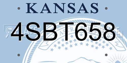 4SBT658 Kansas License Plate