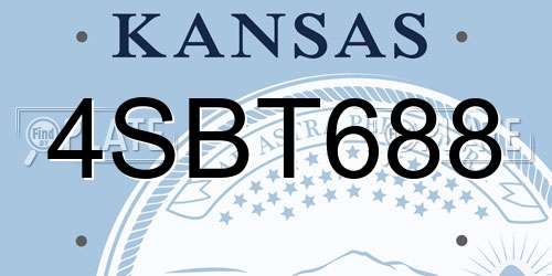 4SBT688 Kansas License Plate