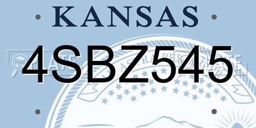 4SBZ545 Kansas License Plate
