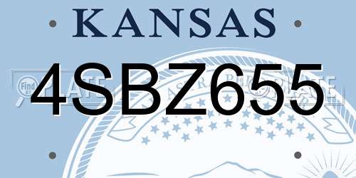 4SBZ655 Kansas License Plate