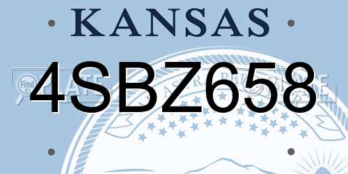 4SBZ658 Kansas License Plate