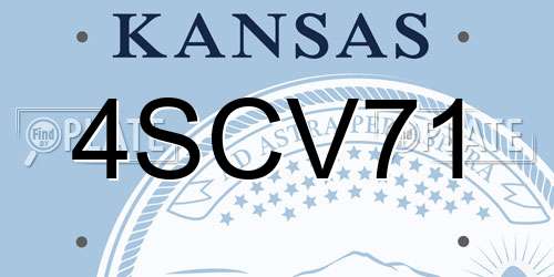 4SCV71 Kansas License Plate