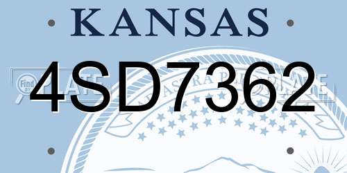 4SD7362 Kansas License Plate