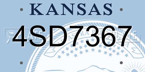 4SD7367 Kansas License Plate