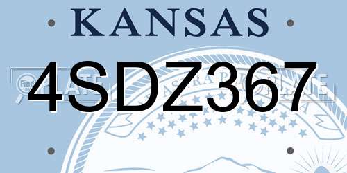 4SDZ367 Kansas License Plate