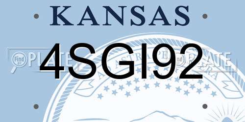 4SGI92 Kansas License Plate