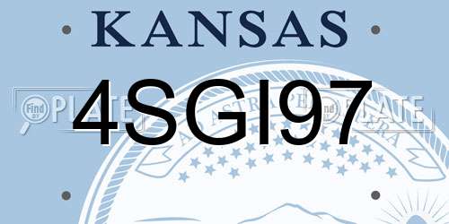 4SGI97 Kansas License Plate