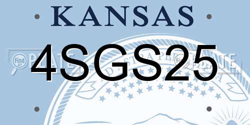 4SGS25 Kansas License Plate