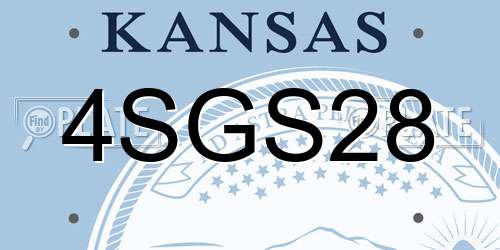 4SGS28 Kansas License Plate