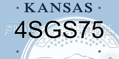 4SGS75 Kansas License Plate
