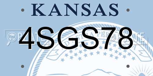 4SGS78 Kansas License Plate