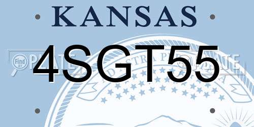 4SGT55 Kansas License Plate