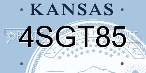 4SGT85 Kansas License Plate