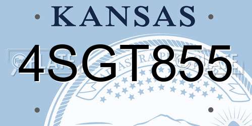 4SGT855 Kansas License Plate