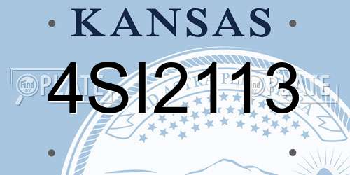 4SI2113 Kansas License Plate
