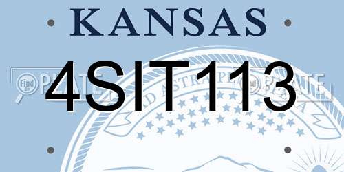 4SIT113 Kansas License Plate