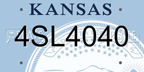 4SL4040 Kansas License Plate
