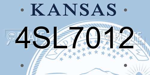 4SL7012 Kansas License Plate