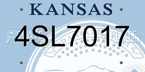 4SL7017 Kansas License Plate