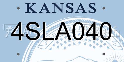 4SLA040 Kansas License Plate