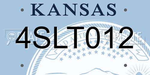 4SLT012 Kansas License Plate