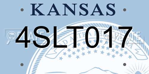 4SLT017 Kansas License Plate