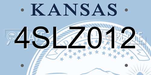 4SLZ012 Kansas License Plate