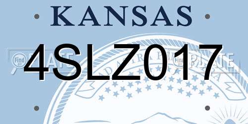 4SLZ017 Kansas License Plate