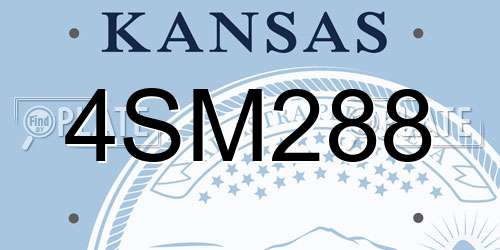4SM288 Kansas License Plate