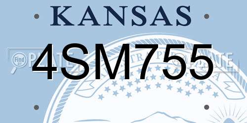 4SM755 Kansas License Plate