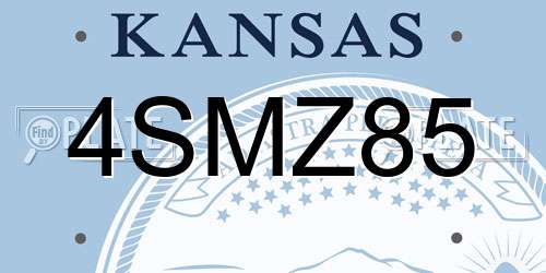 4SMZ85 Kansas License Plate