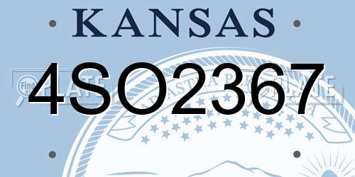 4SO2367 Kansas License Plate