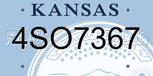4SO7367 Kansas License Plate