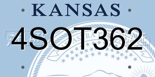 4SOT362 Kansas License Plate