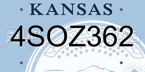 4SOZ362 Kansas License Plate
