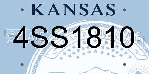 4SS1810 Kansas License Plate